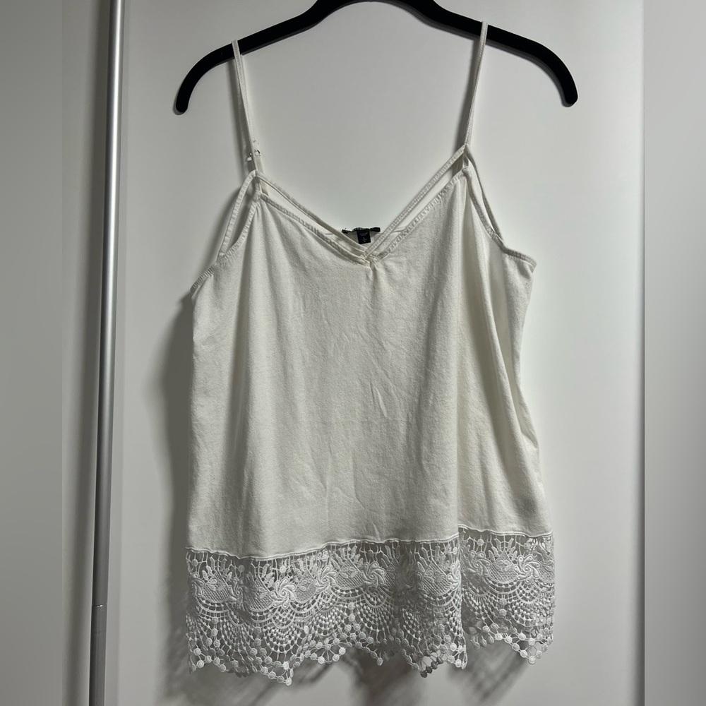 Express Ivory Lace Hem Cami